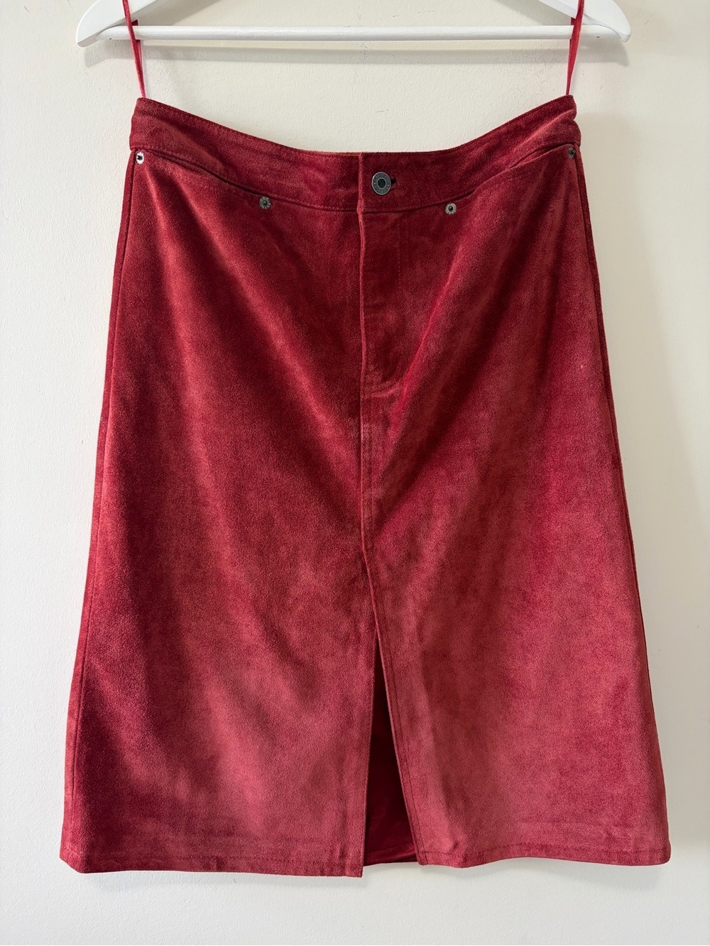 GAP VINTAGE BURGUNDY Y2K BOHO WESTERN SUEDE SKIRT🍷 Size 6